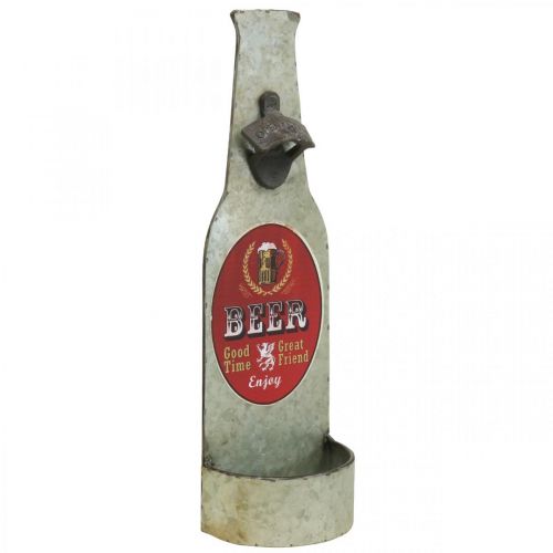Otvárač na fľaše vintage kovová dekorácia so zbernou nádobou V41cm