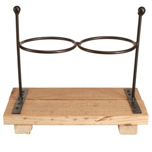 položky Váza na fľašu ozdobné fľaše sklenené drevo 23x12x19,5cm 2ks