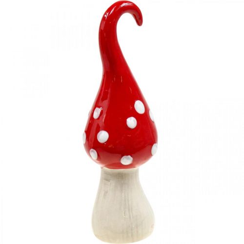 Floristik24 Deco Muškátová keramika Deco Mushroom Červená Biela Ø6,5cm V21cm