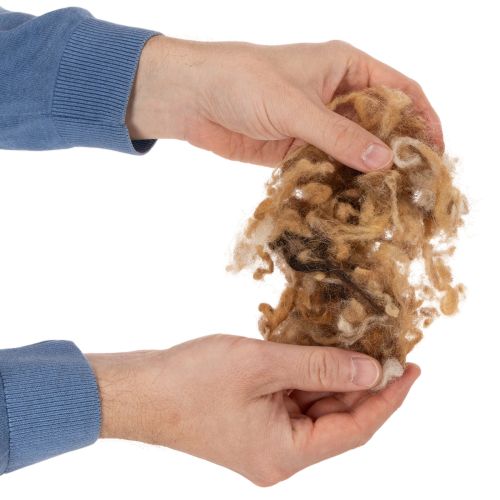 Hnedá melanžová ovčia vlna, prírodná vlna, voľná, na ručné práce, 250 g | Floristik24.sk