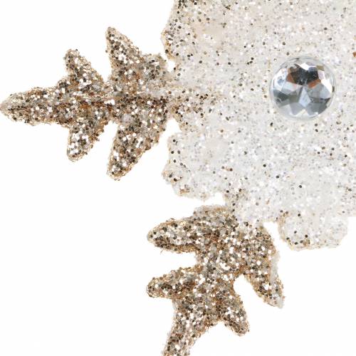 položky Ozdoba na vianočný stromček snehová vločka trblietavá perla 2ks