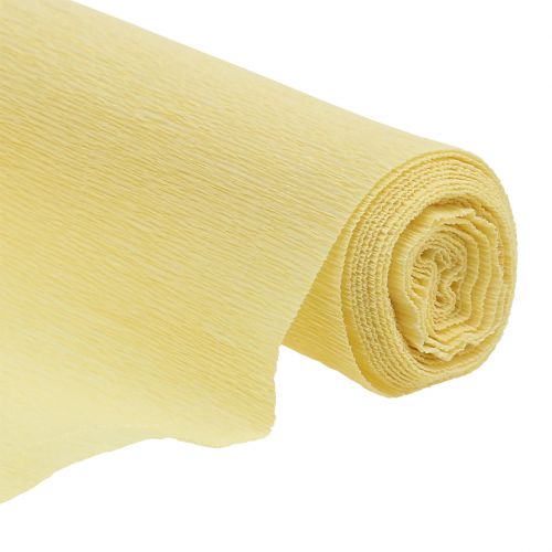Floristik24 Kvetinárstvo krepový papier pastelovo žltý 50x250cm