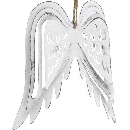 položky Anjelské krídla na zavesenie, vianočná dekorácia, kovový prívesok Biela V11,5cm Š11cm 3ks