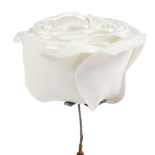 položky Penová ruža biela s perleťou Ø10cm 6ks