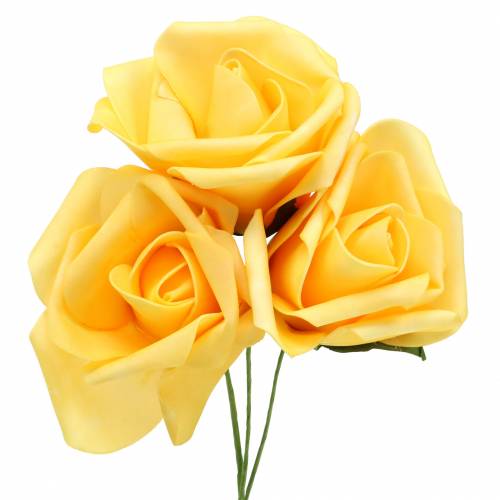 Floristik24 Penová ruža Ø6cm žltá 27str
