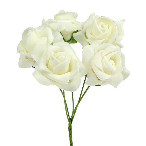 Floristik24 Penová ruža Ø4,5cm Krémová 36 ks
