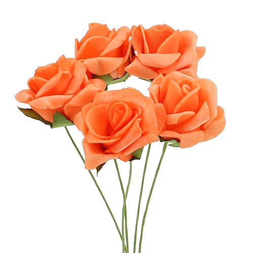 Floristik24 Penová ruža Ø 3,5cm oranžová 48 kusov