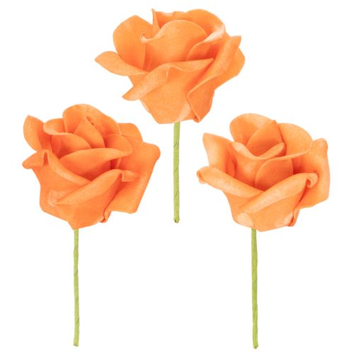 Umelá oranžová ruža, 5 cm kvet, jednoduchá, 100 kusov kúpiť | Floristik24.sk