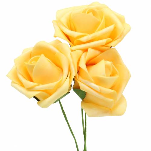 Penová ruža Ø7,5cm žltá 18str