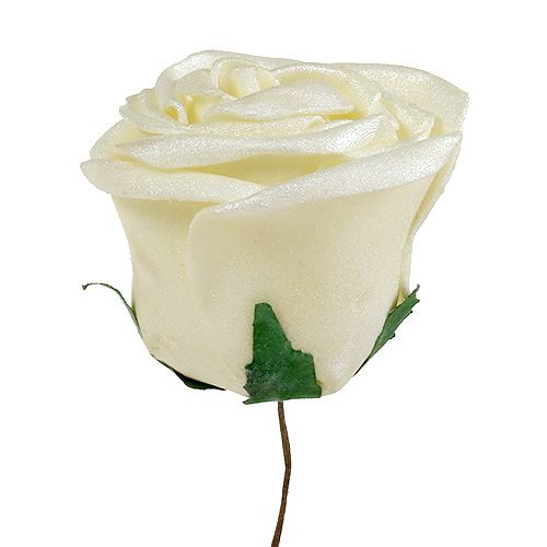 položky Penové ruže mix Ø6cm biela, krémová, ružová perleť 24p