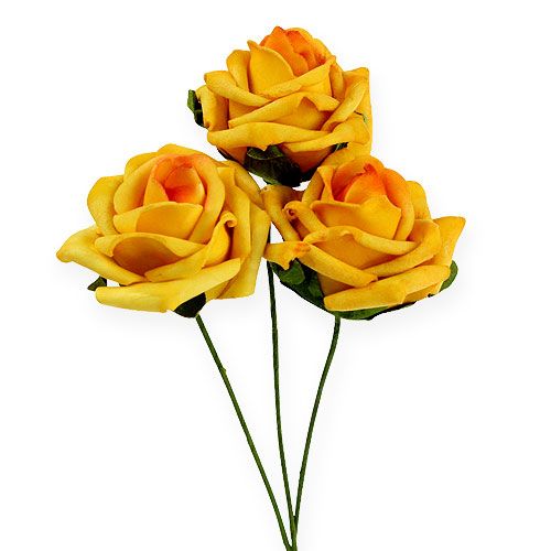Floristik24 Penová ruža Ø 6cm tmavo žltá 27b