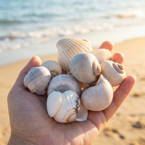položky Slimáky a mušle - Námorné dekoratívne doplnky pre jedinečné skrášlenie miestnosti - 500 g