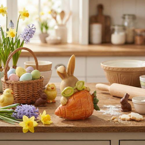 položky Dekoratívny králik s mrkvou, dekoratívne figúrky veľkonočných zajačikov, 6 cm, 3 kusy