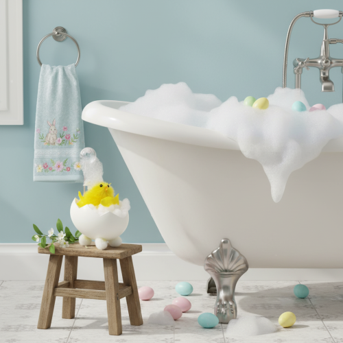 položky Veľkonočná dekorácia kuriatka, ženilkové kuriatko vo vani, žlté, 9 cm