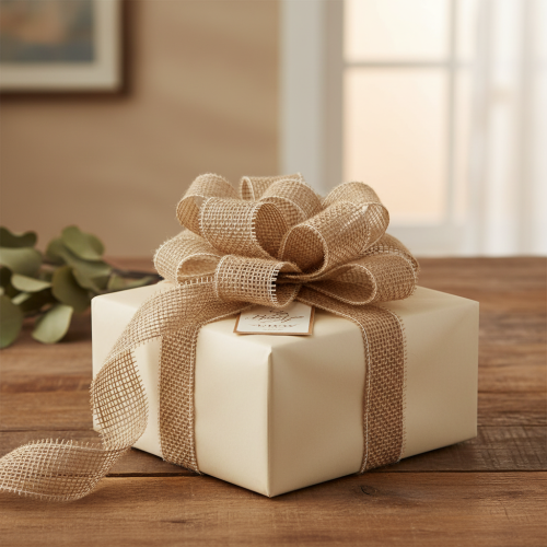 položky Jutová stuha z prírodnej prírody, šírka 5 cm, dĺžka 40 m