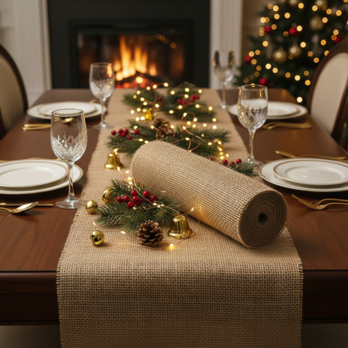 položky Stuha na stôl jutová prírodná 30cm 10m