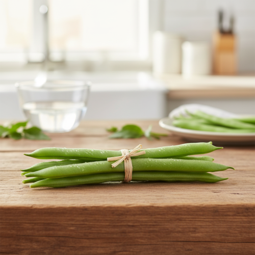 položky Dekoratívne fazule, umelá zelenina, zelená, skutočný dotyk, 17 cm, 6 kusov