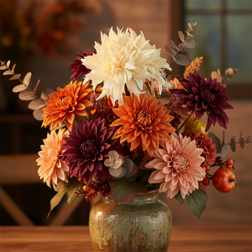 položky Umelá georgínová krémová 25,5cm 3ks