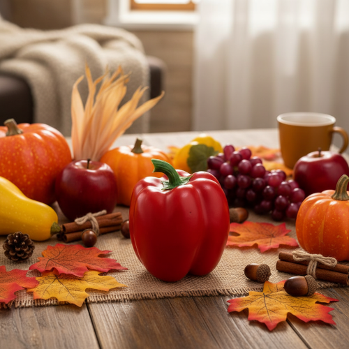 položky Dekoratívna zeleninová paprika červená potravinová atrapa H10cm