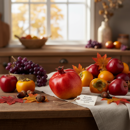 položky Umelé ovocie granátové jablko umelé červené žlté 9×11cm