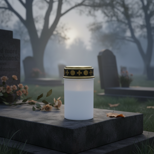 položky LED hrobové svetlo biele, teplá biela časovač na batériu Ø6,8 V12,2 cm