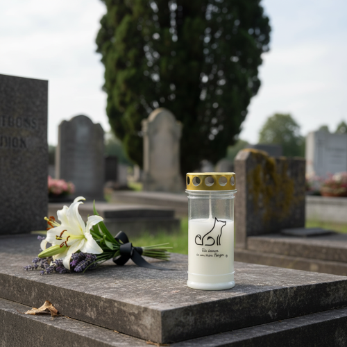 položky Grave light psí hrob sviečka pre zvieratká biela Ø7cm V16,5cm