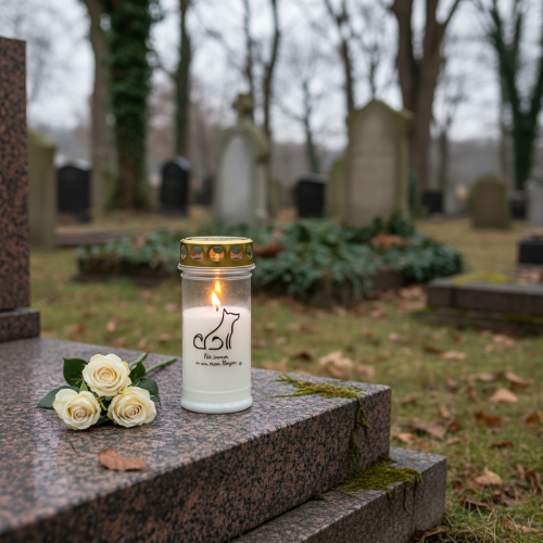 položky Grave light psí hrob sviečka pre zvieratká biela Ø7cm V16,5cm