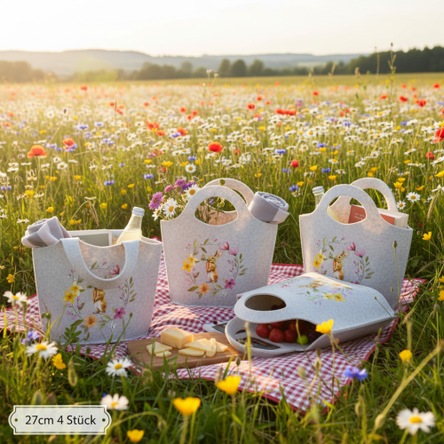 položky Plstené vrecko s rozkošným veľkonočným zajačikom, vhodné na jar a leto, 27 cm, 4 kusy