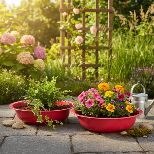 položky Okrúhly kvetináč pre štýlovú dekoráciu interiéru alebo záhrady, 29 cm, 2 kusy