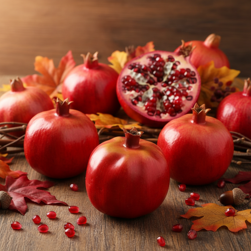 položky Dekorácia granátové jablko ovocná umelá červená dekorácia na okno 10,5cm