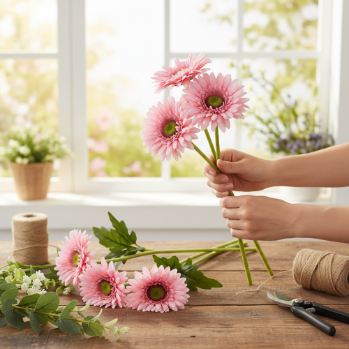 položky Umelé kvety Gerbera Garden Umelé kvety ružové 47cm