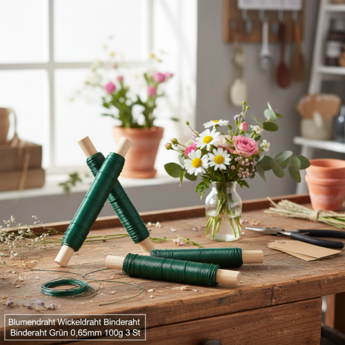 položky Kvetinový drôt na ovíjanie, zelený 0,65 mm 100 g 3 ks