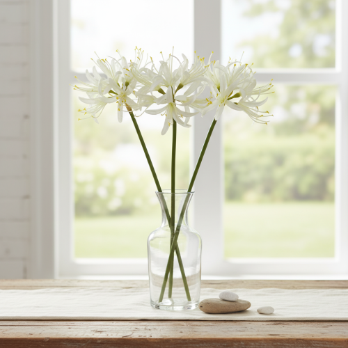 položky Nerine Guernsey Lily Umelý kvet Biela Žltá Ø15cm L65cm