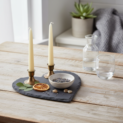 položky Bridlicová dekorácia v tvare srdca pre štýlovú výzdobu stola a kreatívne nápady