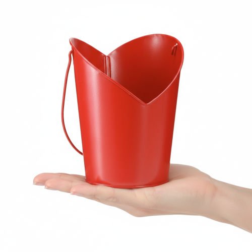 položky Kovový kvetináč so srdiečkom a rúčkou červený Ø12cm V15/9cm