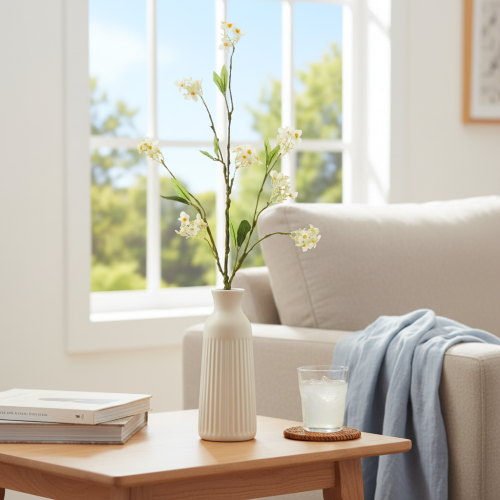 položky Vetvička jabloňového kvetu, umelá kvetinová vetvička, biela, 65 cm, 1 kus