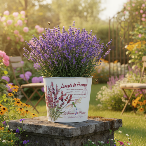 položky Kovový kvetináč, levanduľa, Ø24cm V21cm