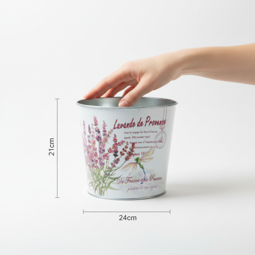 položky Kovový kvetináč, levanduľa, Ø24cm V21cm