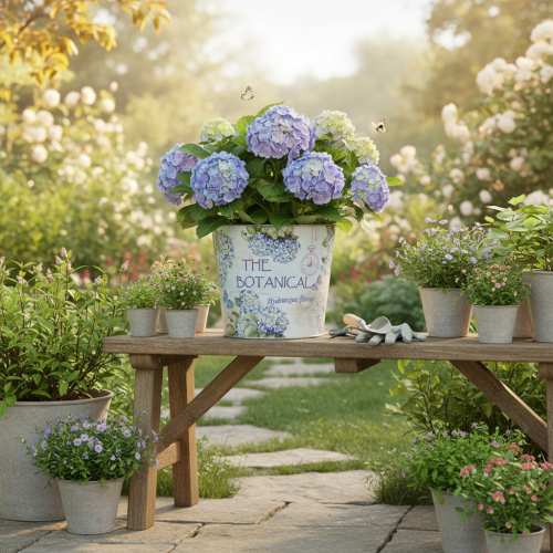 položky Malý kovový kvetináč/kvetináč na hortenzie, Ø17,5 cm V16 cm