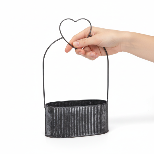 položky Dekoratívna oválna kovová miska so srdcom, čierna, 20/16 cm, sada 2 kusov