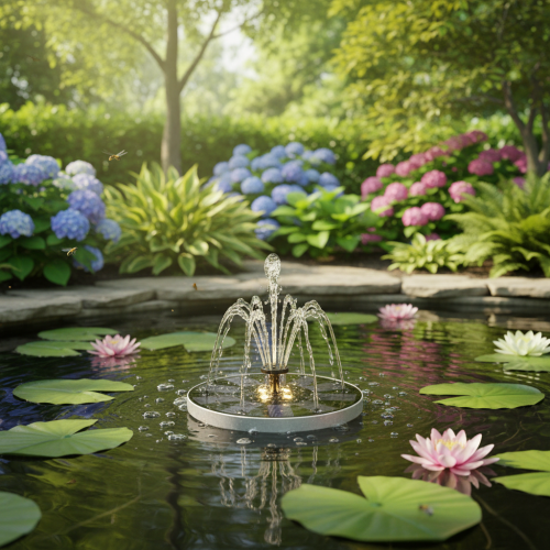 položky Solárne čerpadlo do záhradných jazierok, plávajúca dekoratívna vodná atrakcia s LED diódou, 16 cm