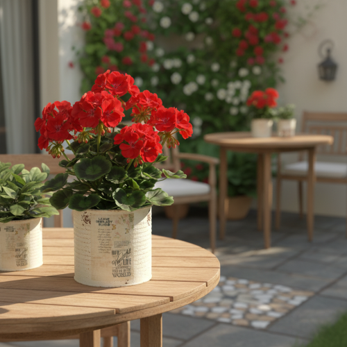 položky Plechový kvetináč krémový, kovový, Shabby Chic, Ø11cm, V10,5cm