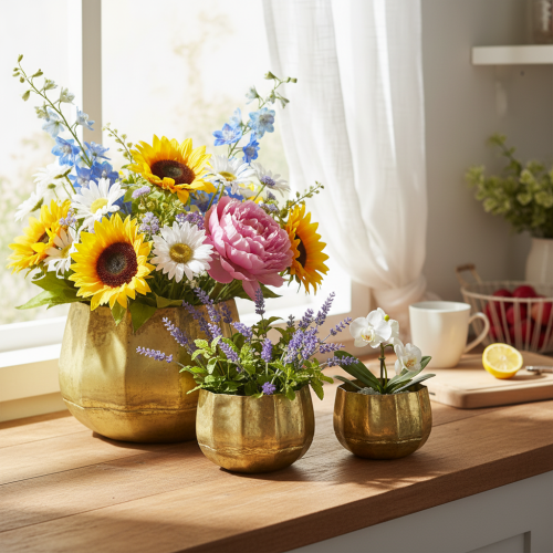 položky Dekoratívna misa mosadzná kovová misa Ø22/18/14cm sada 3 kusov