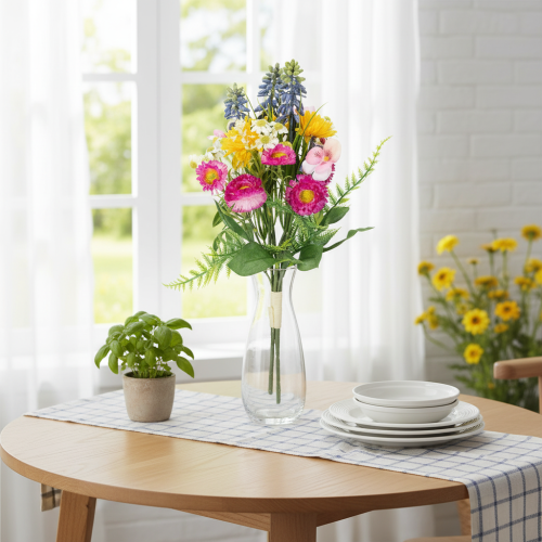 položky Kytica umelých kvetov, jarná dekorácia do obývačky a kancelárie, 37 cm