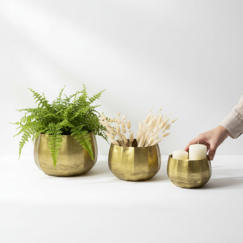 položky Dekoratívna misa mosadzná kovová misa Ø22/18/14cm sada 3 kusov