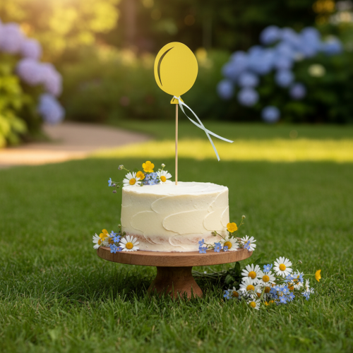 položky Kvetinová zátka kytica ozdoba torta torta balón žltý 28cm 8 ks