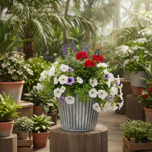 položky Kvetináč, dekoratívny kvetináč s rúčkami, kovový kvetináč na sadenie Ø25,5 cm
