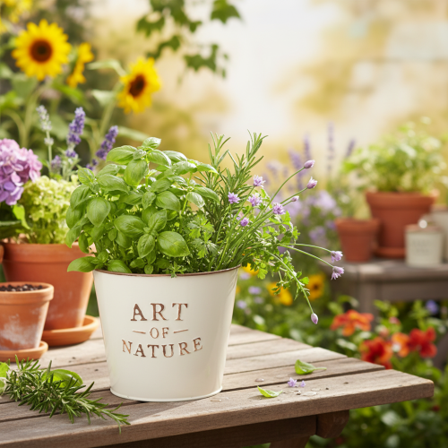 položky Zinkový kvetináč Art of Nature krémový Ø17,5 cm V15 cm