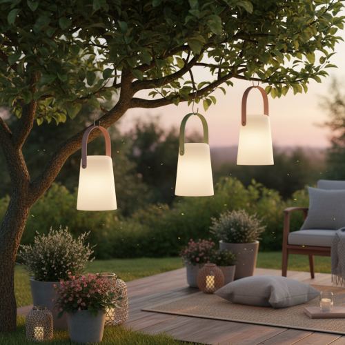 Lampa s rúčkou, prenosné LED svetlo na vonkajšie aj vnútorné použitie, 22 cm, 3 kusy | Floristik24.sk