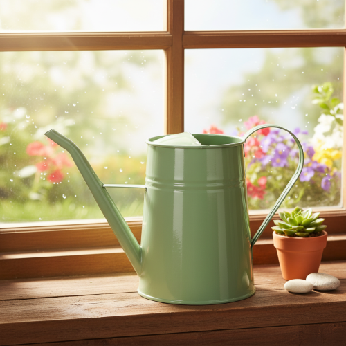 Vintage kovová krhlica do interiéru, mätovo zelená, 1,7 l, dekoratívna váza, retro dizajn, V 23 cm | Floristik24.sk